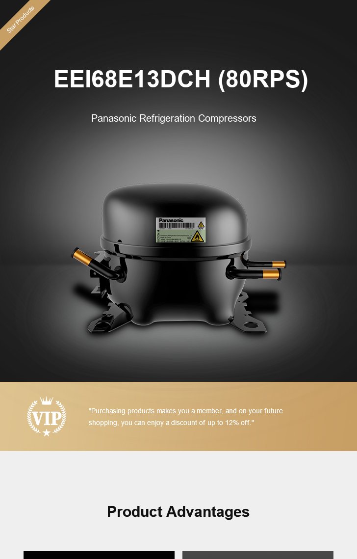 Panasonic Compressor EEI68E13DCH (80RPS), technical parameters pdf, structure diagram